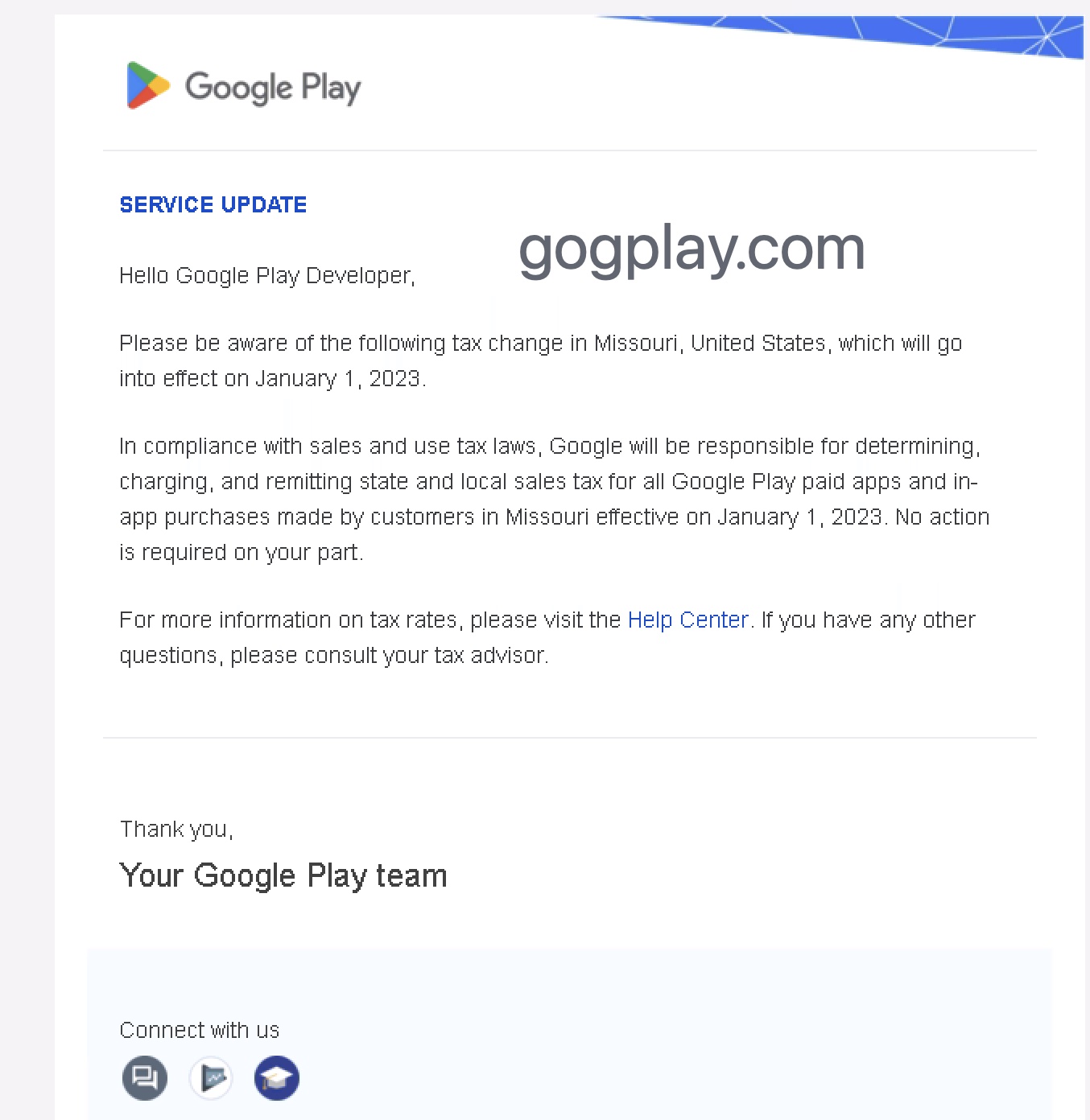 美国密苏里州 Google Play 购买交易的重要税务变化