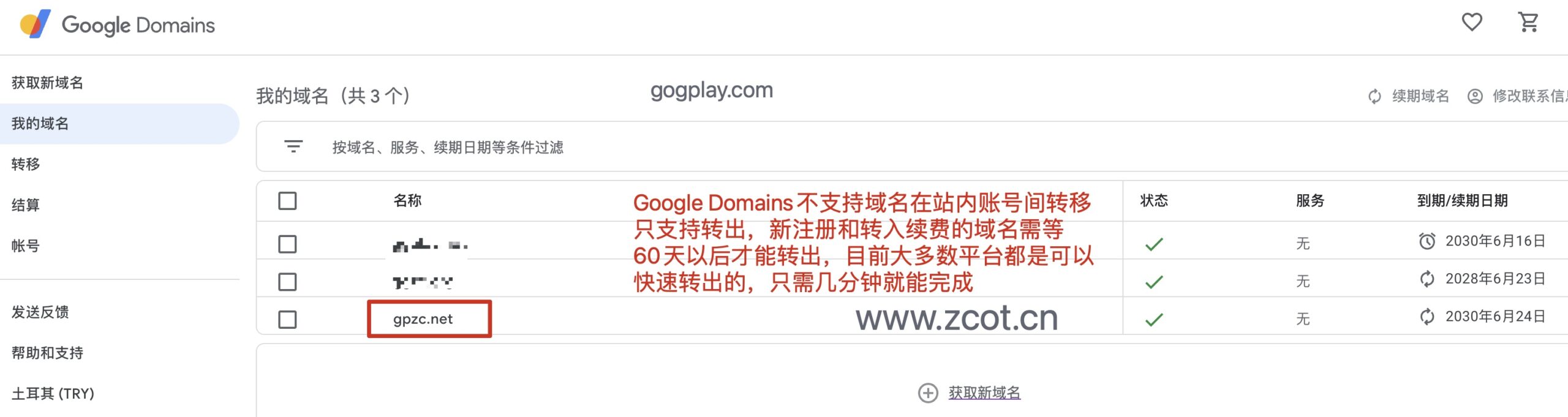 中国用户超低价注册Google Domains土耳其区域名